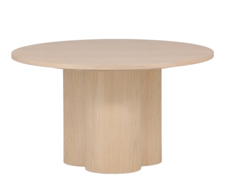 Table basse blanchie à la chaux Convalder 80x80 cm