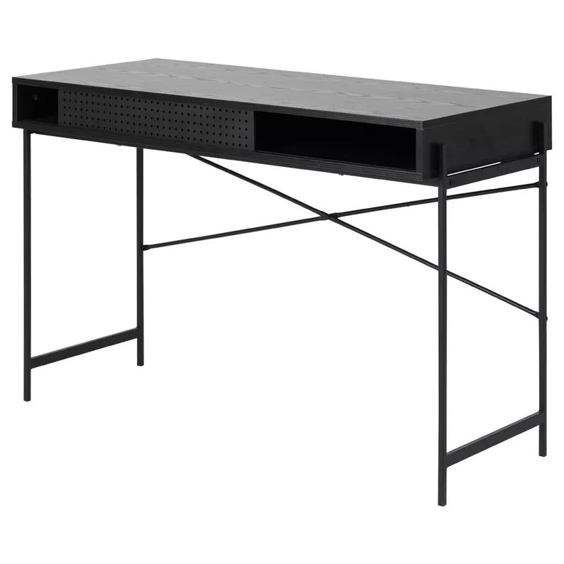 DUFFMAN Bureau industriel avec un compartiment de rangement sous le plateau de la table