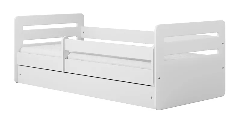 Lit enfant Brannigan 180x80 cm avec un tiroir blanc
