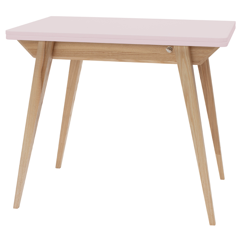 Table à rallonge enveloppe 65-130x90 cm, rose clair