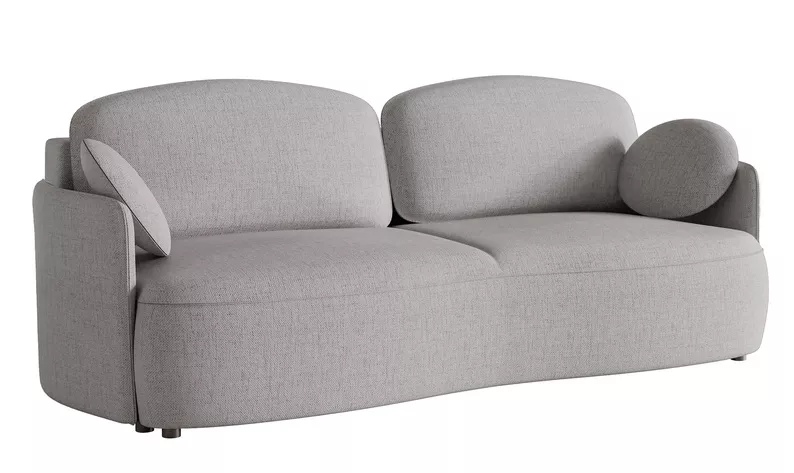 Kanapa rozkładana trzyosobowa Raviolo z pojemnikiem szara szenil hydrofobowy