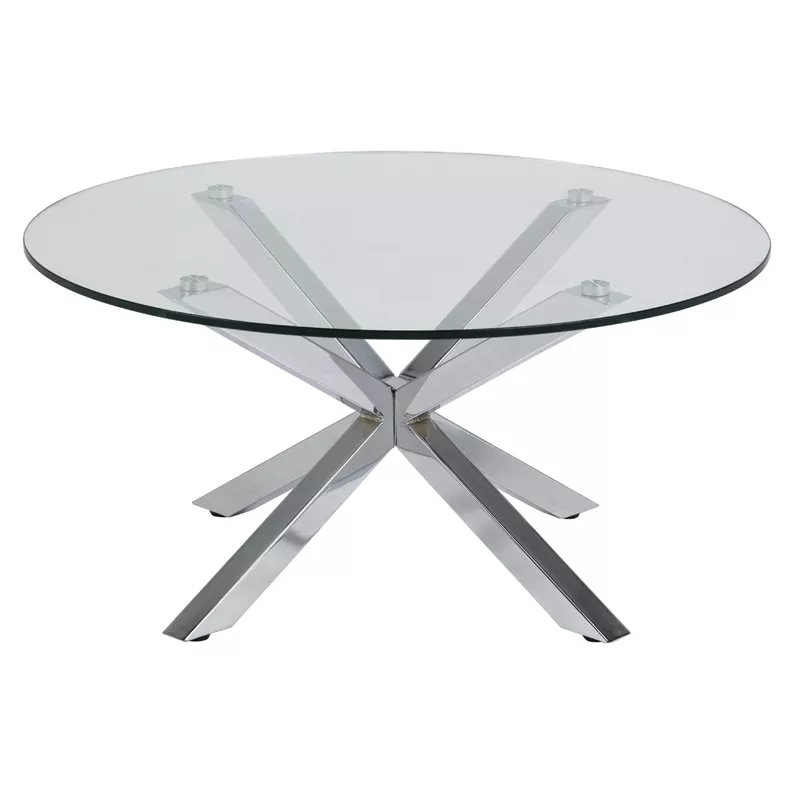 KARDEMA Table basse en verre diamètre 82 cm