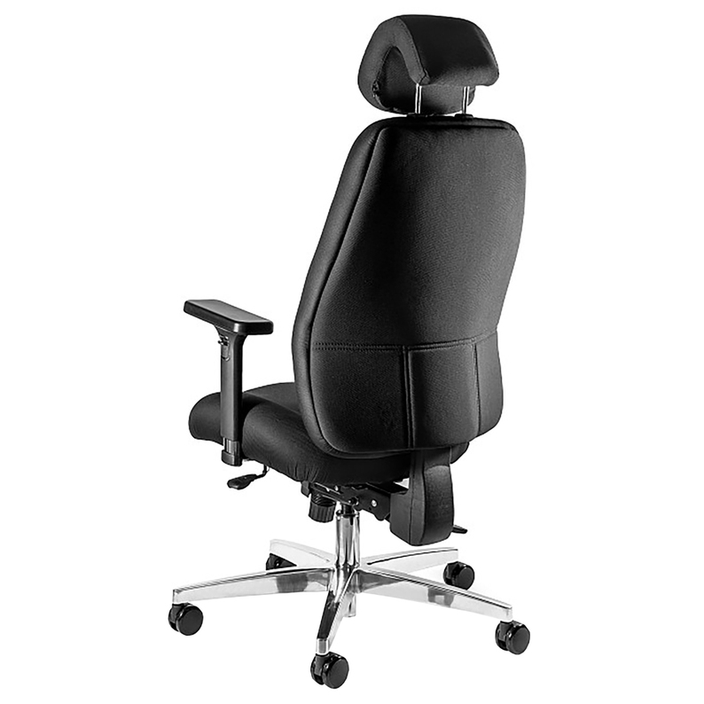 Chaise de bureau pivotante avec réglage en hauteur, tissu noir Ultima