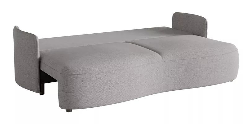 Kanapa rozkładana trzyosobowa Raviolo z pojemnikiem szara szenil hydrofobowy