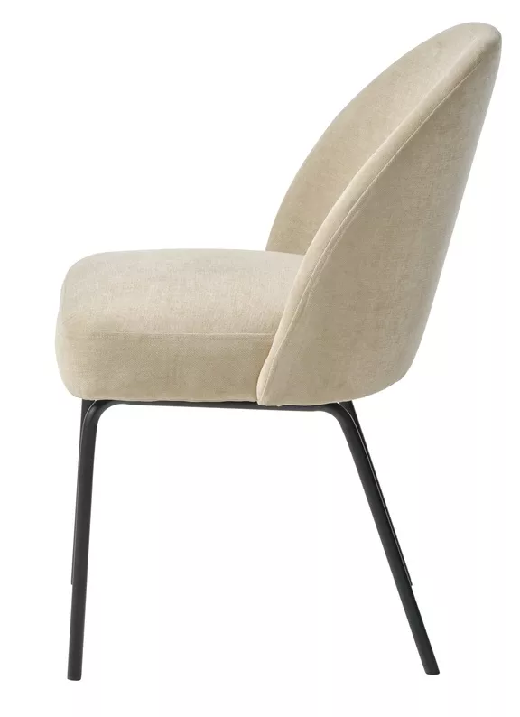 Chaise capitonnée chenille sable Nelicials