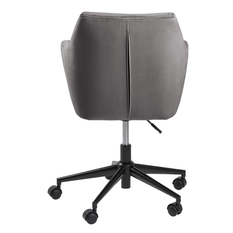 MARCELIO Chaise de bureau grise foncée de velours