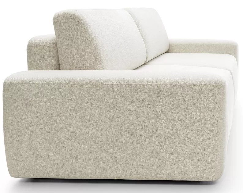 Kanapa rozkładana trzyosobowa Baleo z pojemnikiem kremowa szenil