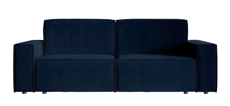 COPERTINO Canapé d'angle convertible velours bleu marine