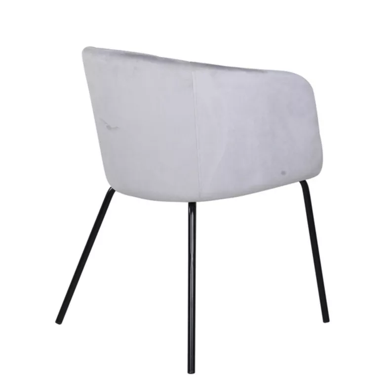 Chaise rembourrée en velours gris Ressator