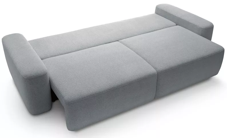 Kanapa rozkładana trzyosobowa Baleo z pojemnikiem jasnoszara szenil