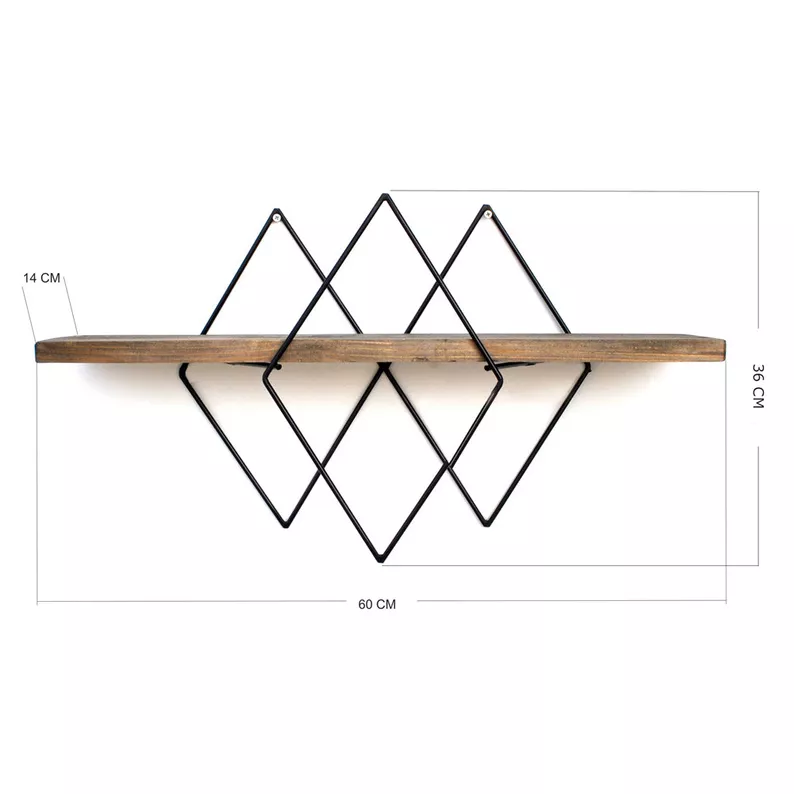 ANKAA Étagère moderne 60 cm noir / noyer