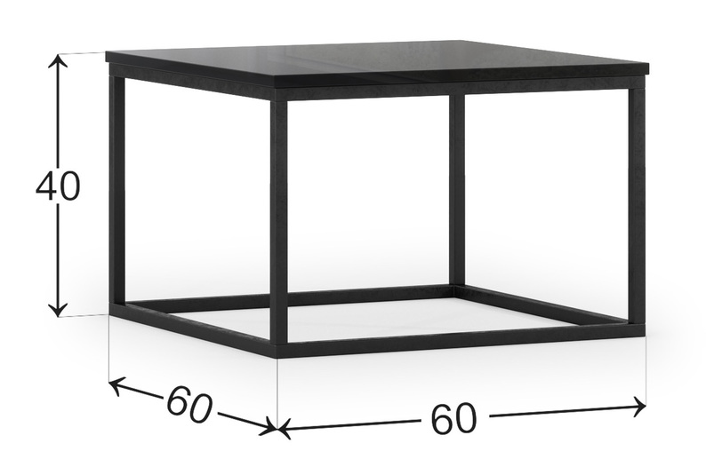  Table basse Mirris 60x60 cm, noir brillant
