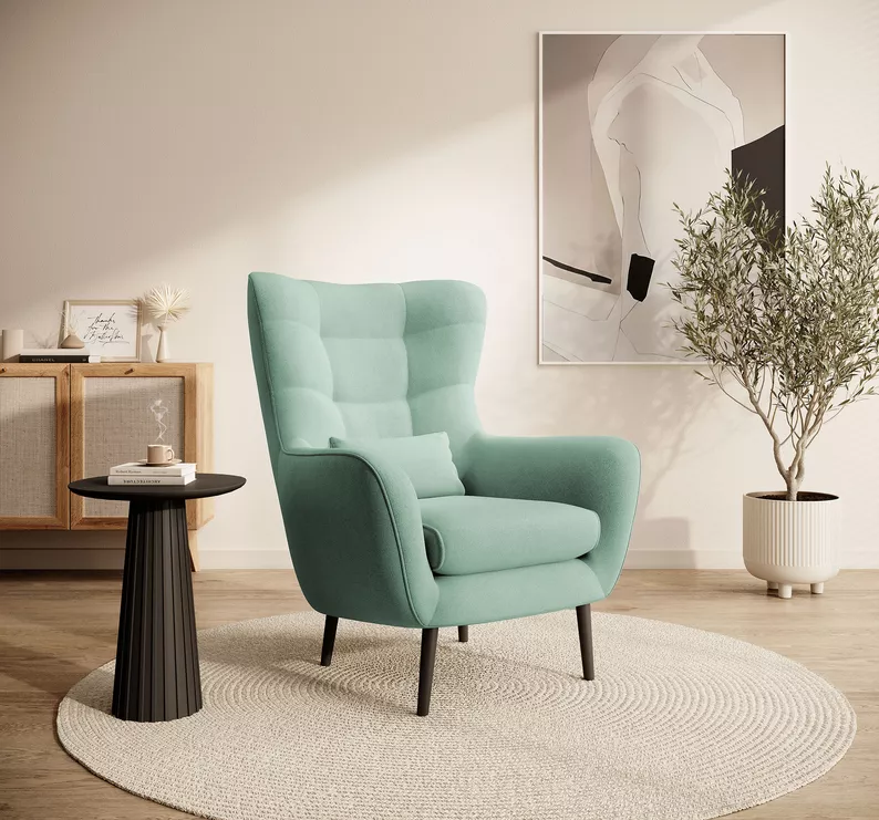 Une chaise de loisirs à la menthe avec un repose-pieds Vence