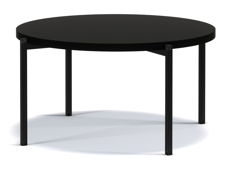 Table basse ronde Kortala 80 cm noir mat basse