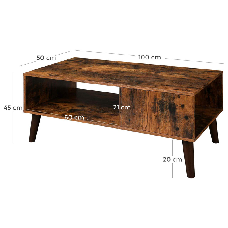 SKENDERA Table basse vintage 100x50 cm