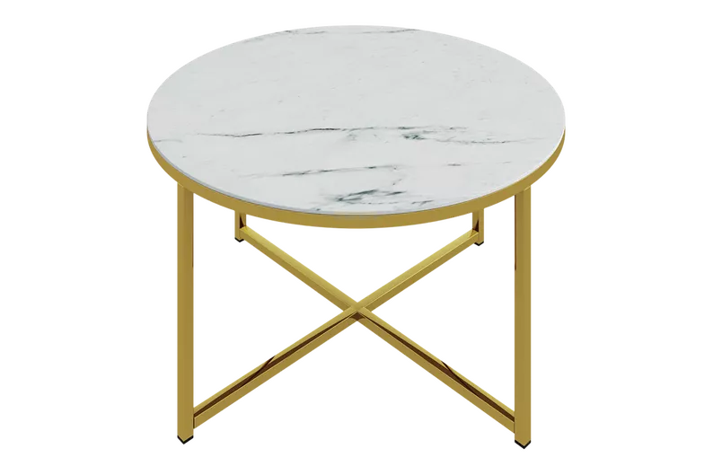 ALISMA Table basse Ø 80 cm - base dorée