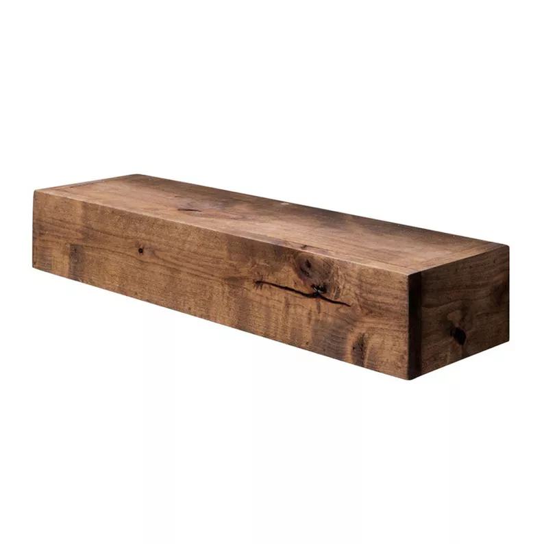 Etagère murale Reifa en noyer de style rustique 60 cm