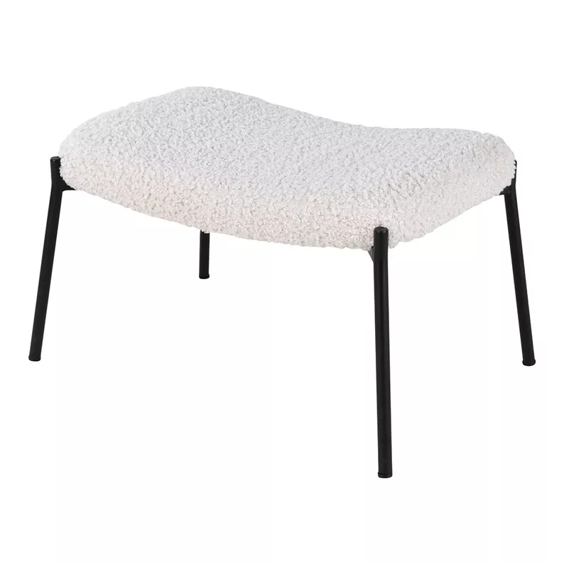 Pouf Glaber en simili cuir sur pieds noirs