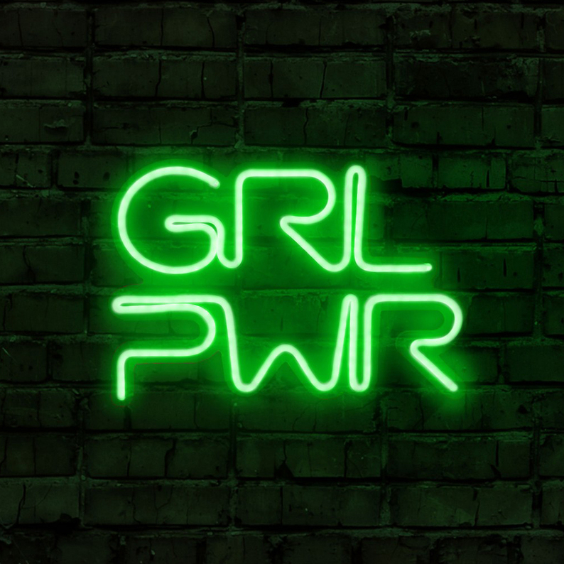 LETELY Enseigne au néon sur le mur avec inscription Girl Power vert