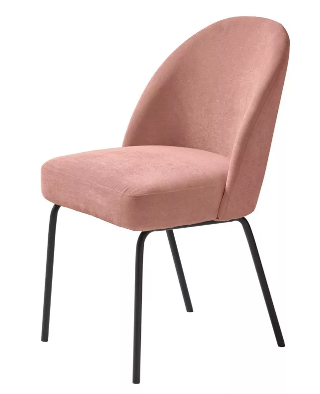 Chaise capitonnée en chenille rose Nelicials