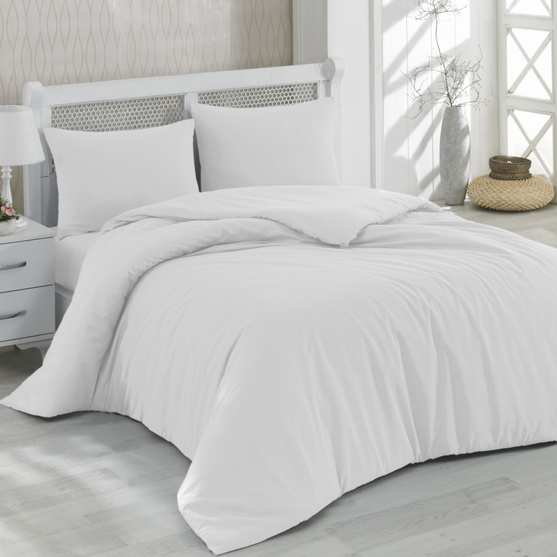 Parure de lit avec taies d'oreiller Fragrege 200x220 cm blanc