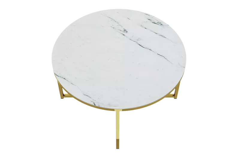 ALISMA Table basse Ø 80 cm - base dorée