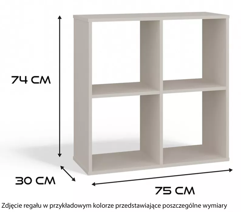 Regał otwarty Malax z czterema półkami 74 cm dąb artisan