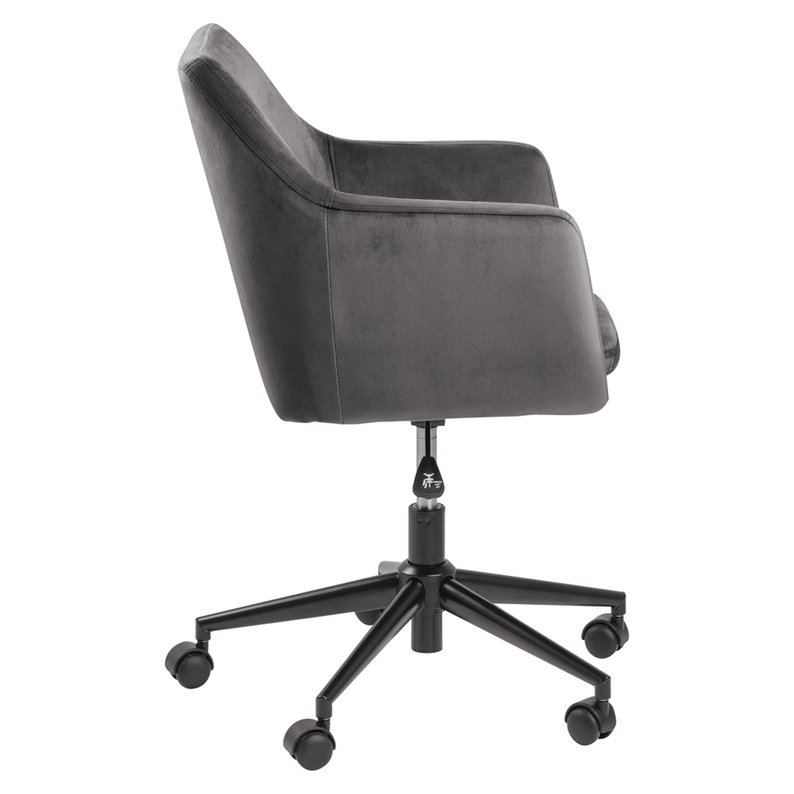 MARCELIO Chaise de bureau grise foncée de velours