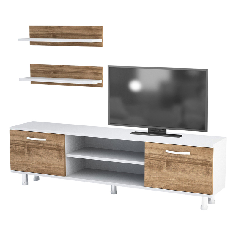 OLIVEA Meuble TV avec deux étagères