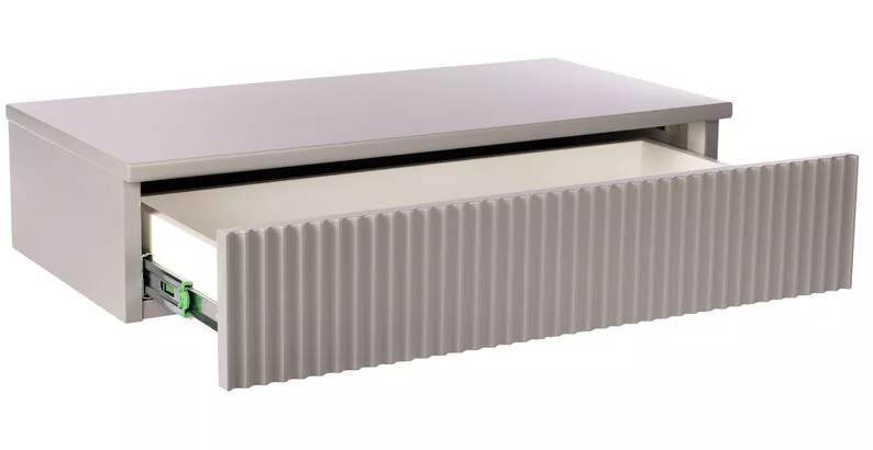 Coiffeuse Lonidos 70x35 cm suspendue lattes grises