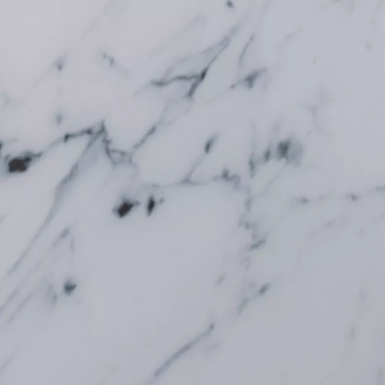 PERQY Ensemble de tables rondes en verre blanc avec un cadre doré