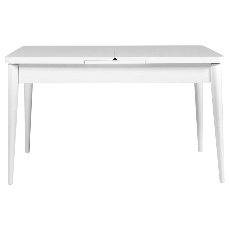 Table à rallonge Elioused 129-163x80 cm blanc
