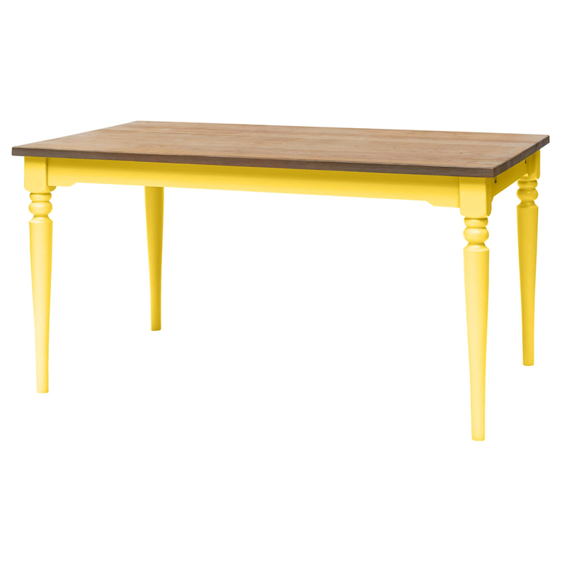 Table à manger Nata 140x90 cm piètement jaune