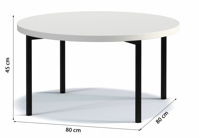 Table basse ronde Kortala 80 cm blanc mat