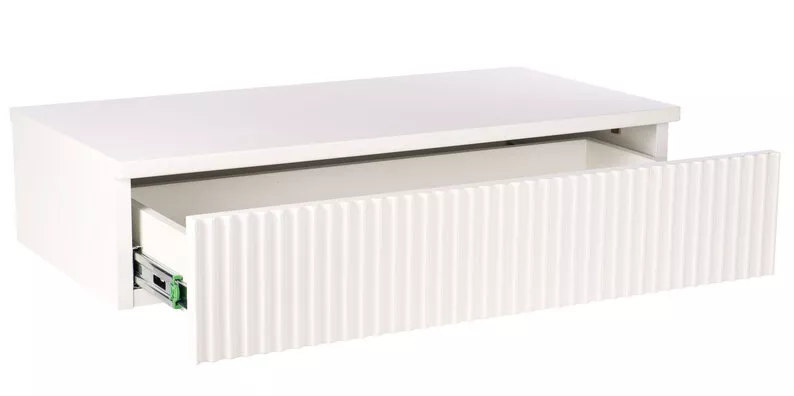 Coiffeuse Lonidos 70x35 cm suspendue lattes blanches