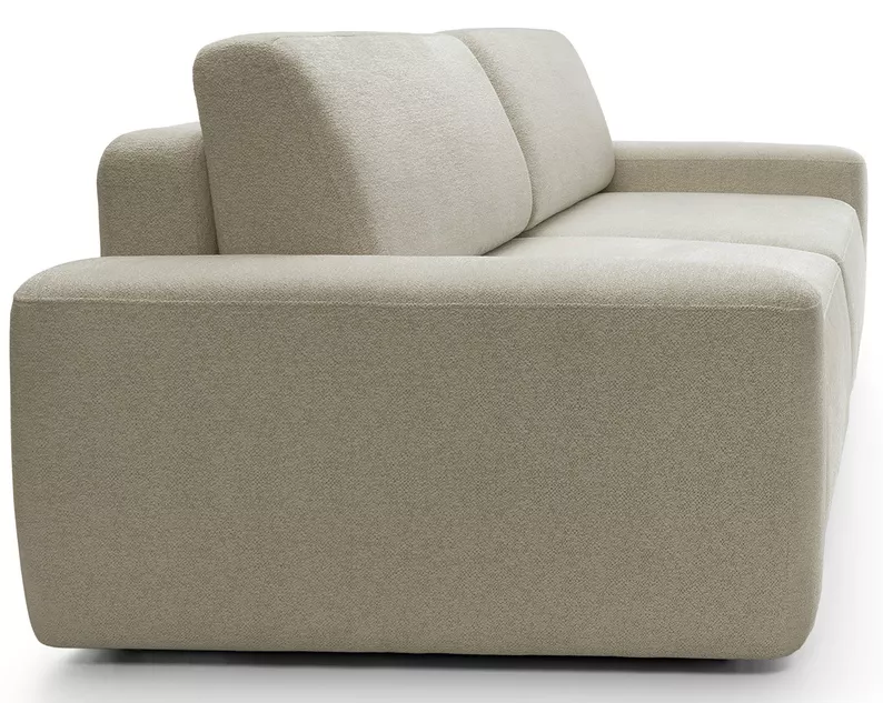 Kanapa rozkładana trzyosobowa Baleo z pojemnikiem beżowa szenil