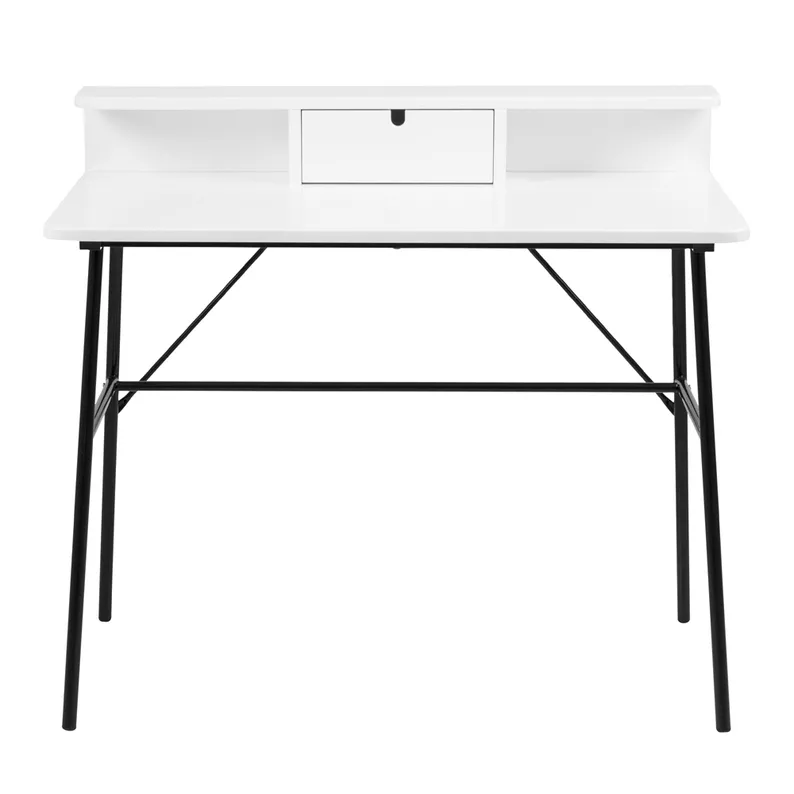 BROVA Bureau blanc avec pieds noirs
