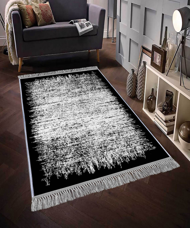 Tapis moderne Terwovers 180x280 cm blanc et noir