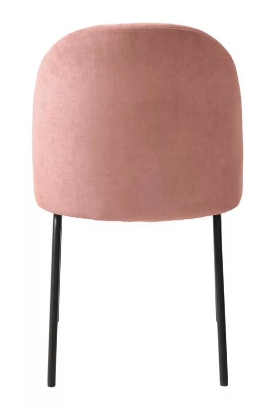 Chaise capitonnée en chenille rose Nelicials