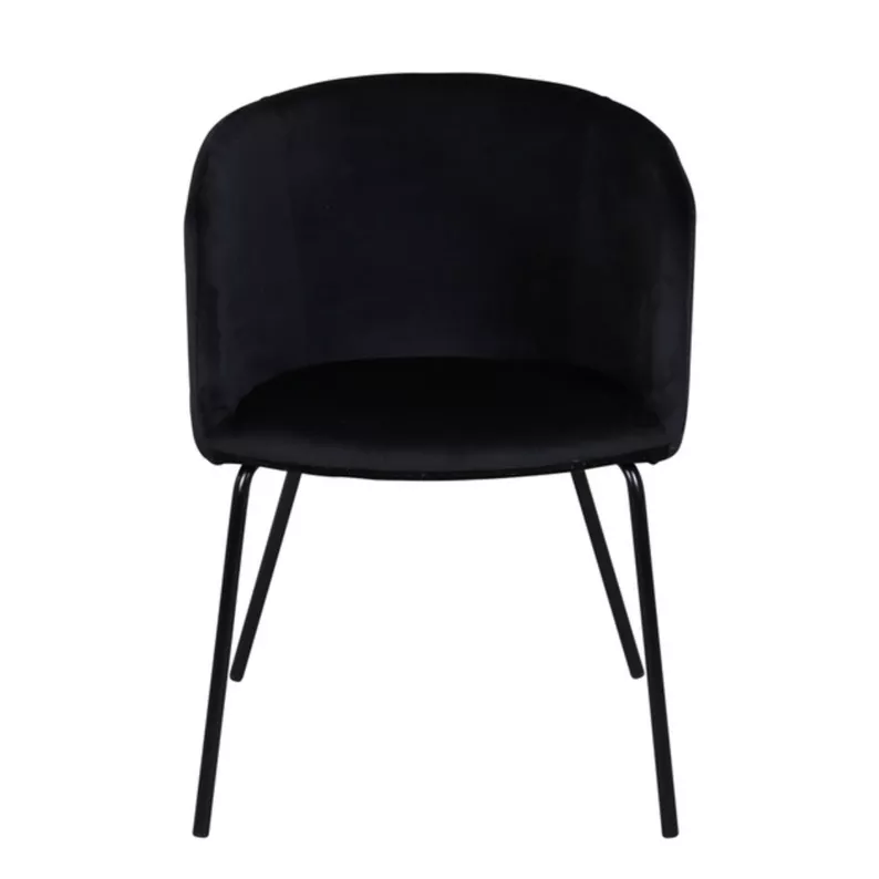 Chaise rembourrée en velours noir Ressator