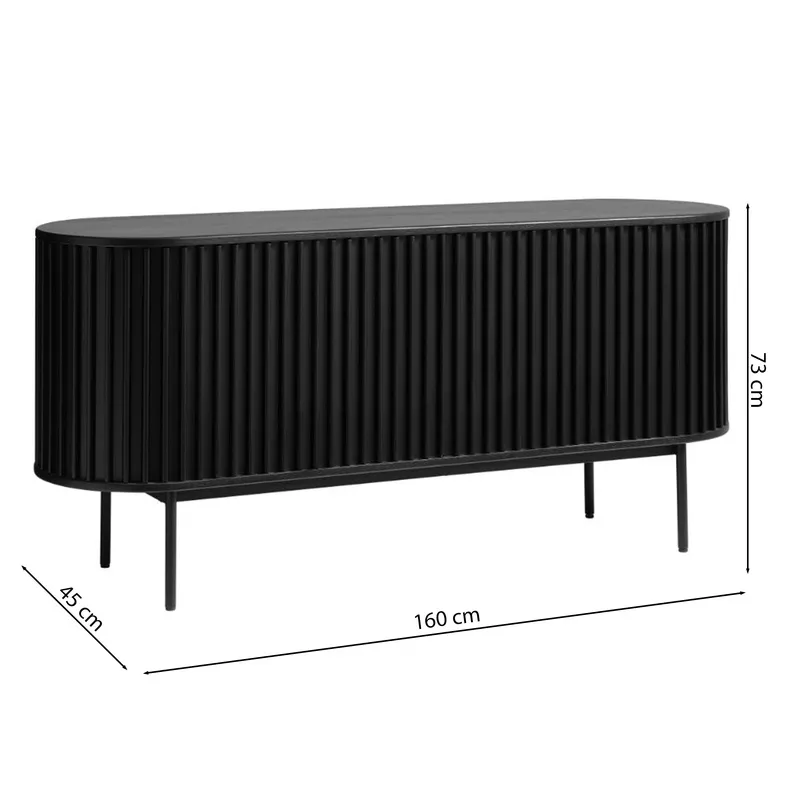 Commode large Ovitties à lamelles noires