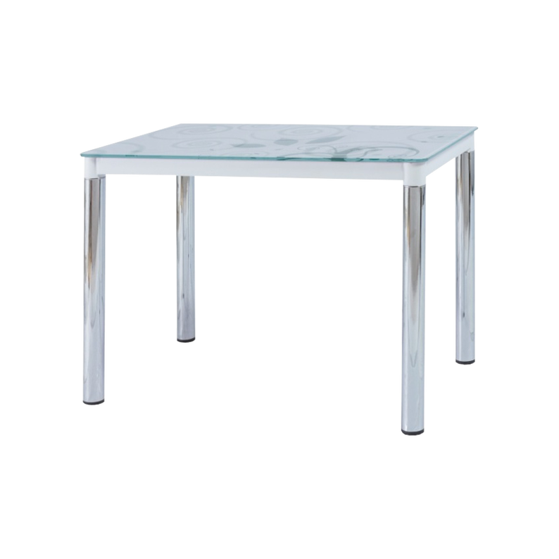 Table skast 100x60 cm blanche sur piétement chromé - Selsey