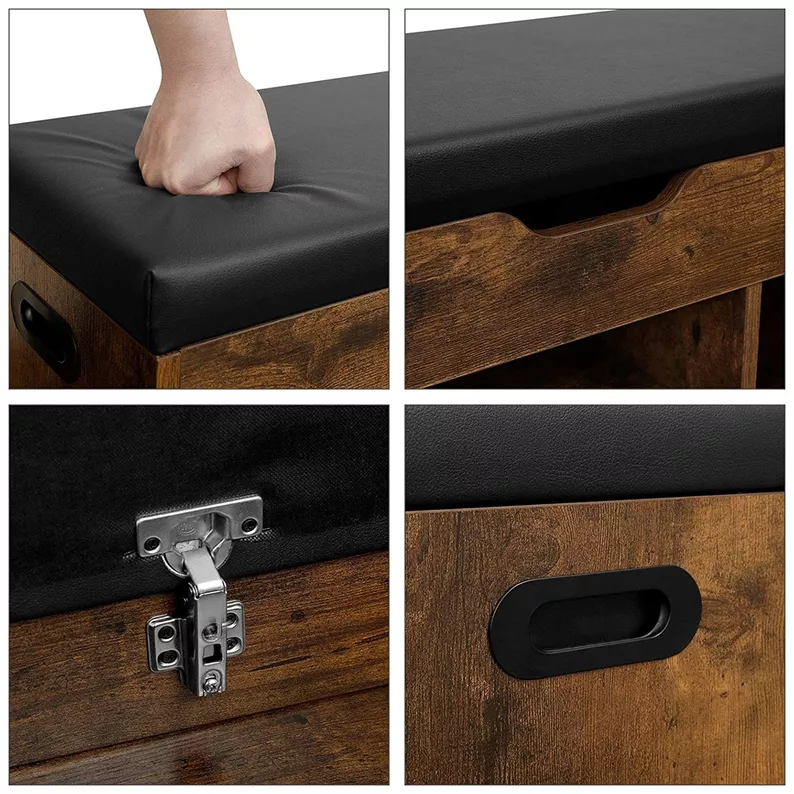 Banc de couloir Ramizu avec étagères et espace de rangement