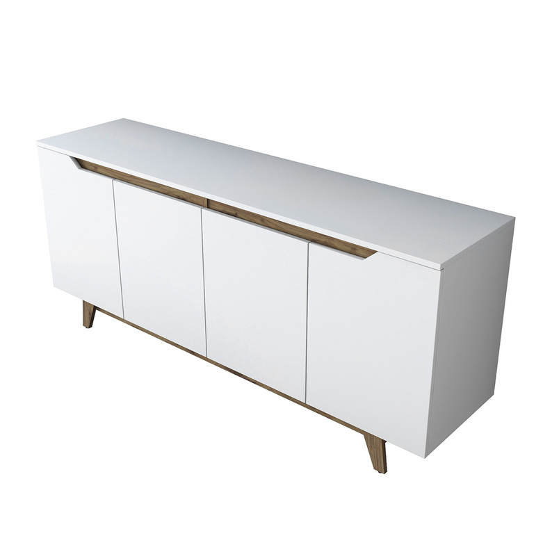 Commode basse double Geddy blanc 180 cm