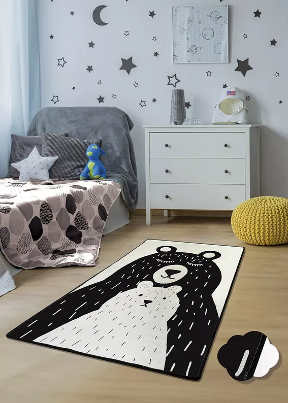 DINKLEY Tapis pour chambre d'enfant Bears 140x190 cm