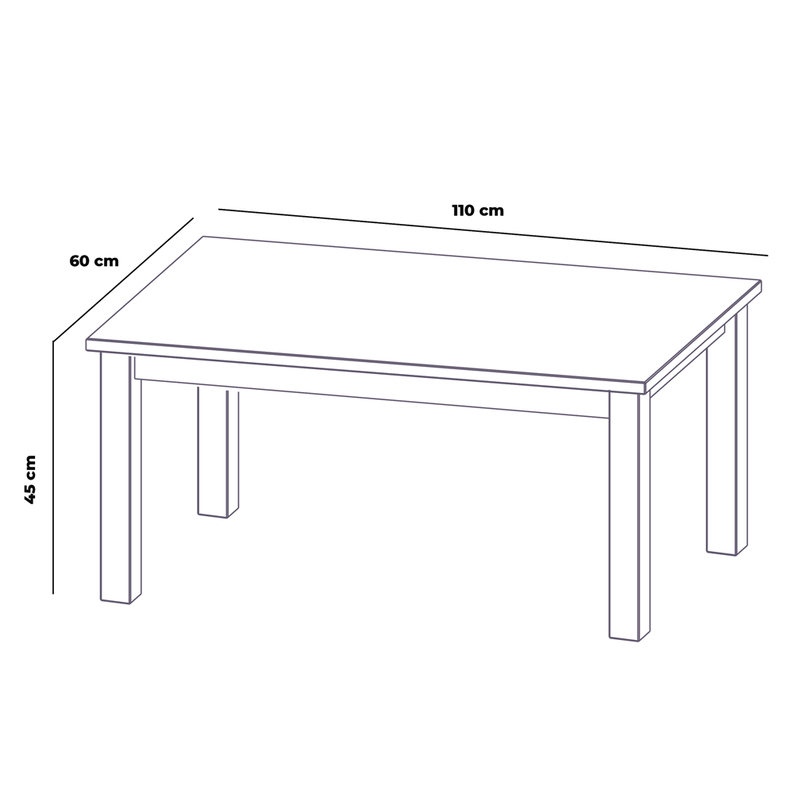 Table basse Silphium 60x110 cm blanc