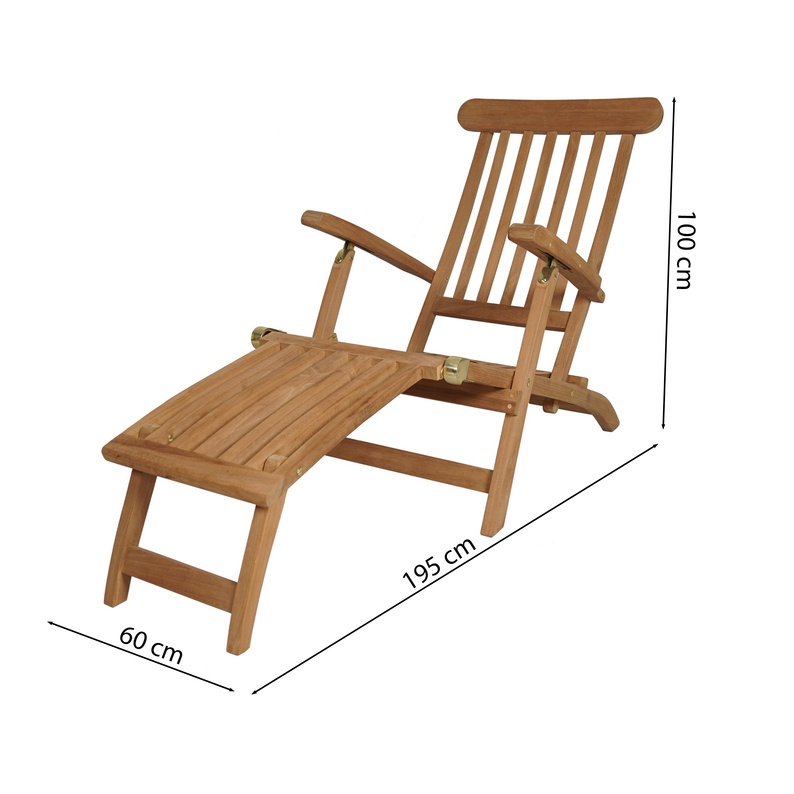 Chaise longue de jardin Seidlets en bois de teck