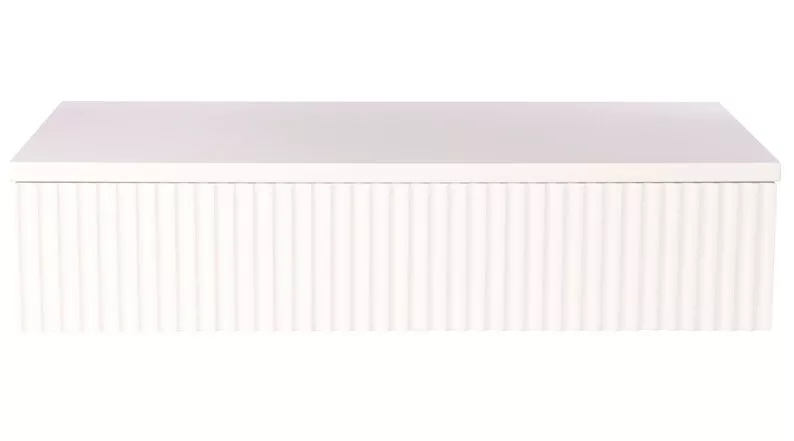 Coiffeuse Lonidos 70x35 cm suspendue lattes blanches