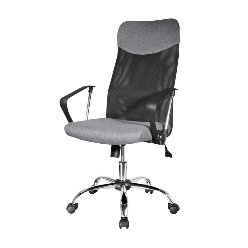 Chaise de bureau Rens tissu gris