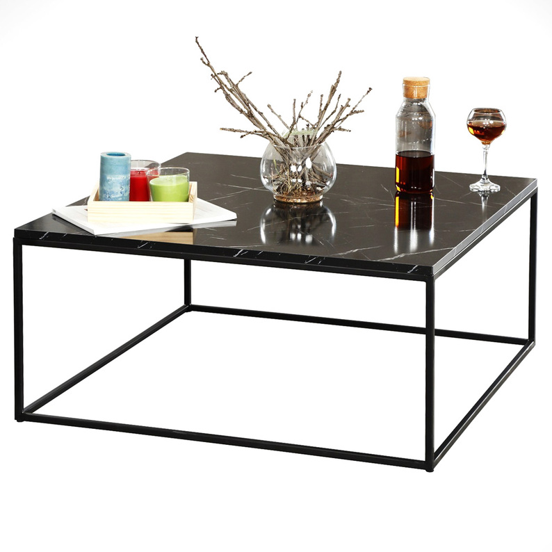 FELYNDIIRA Table basse en métal noir 75x75 cm